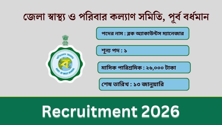 Purba Bardhaman Block Accounts Manager Recruitment 2026
